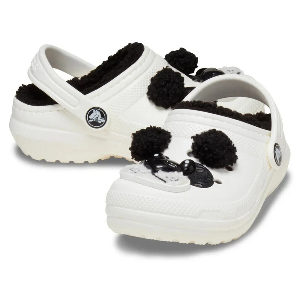 Crocs Classic Lined I Am Panda Bear 210395-0WX Clogs Toddlers White Shoes NIN257
